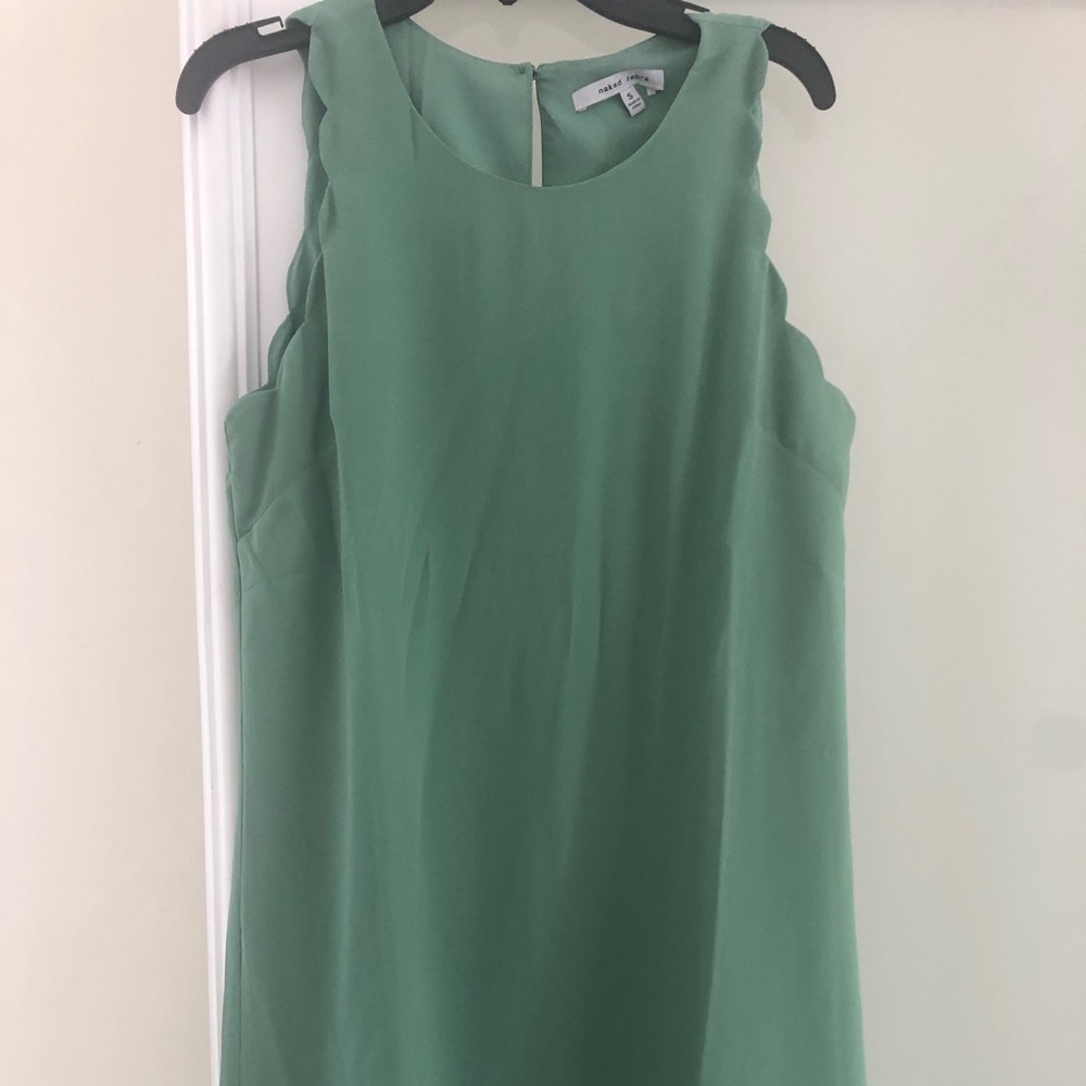 Naked Zebra Sage Scalloped Dress